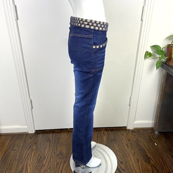 NOS Vintage Y2K 00s YoYo Low Rise Flared Bell Bare back Bottom Stretch Jeans 5/S - Picture 5 of 11